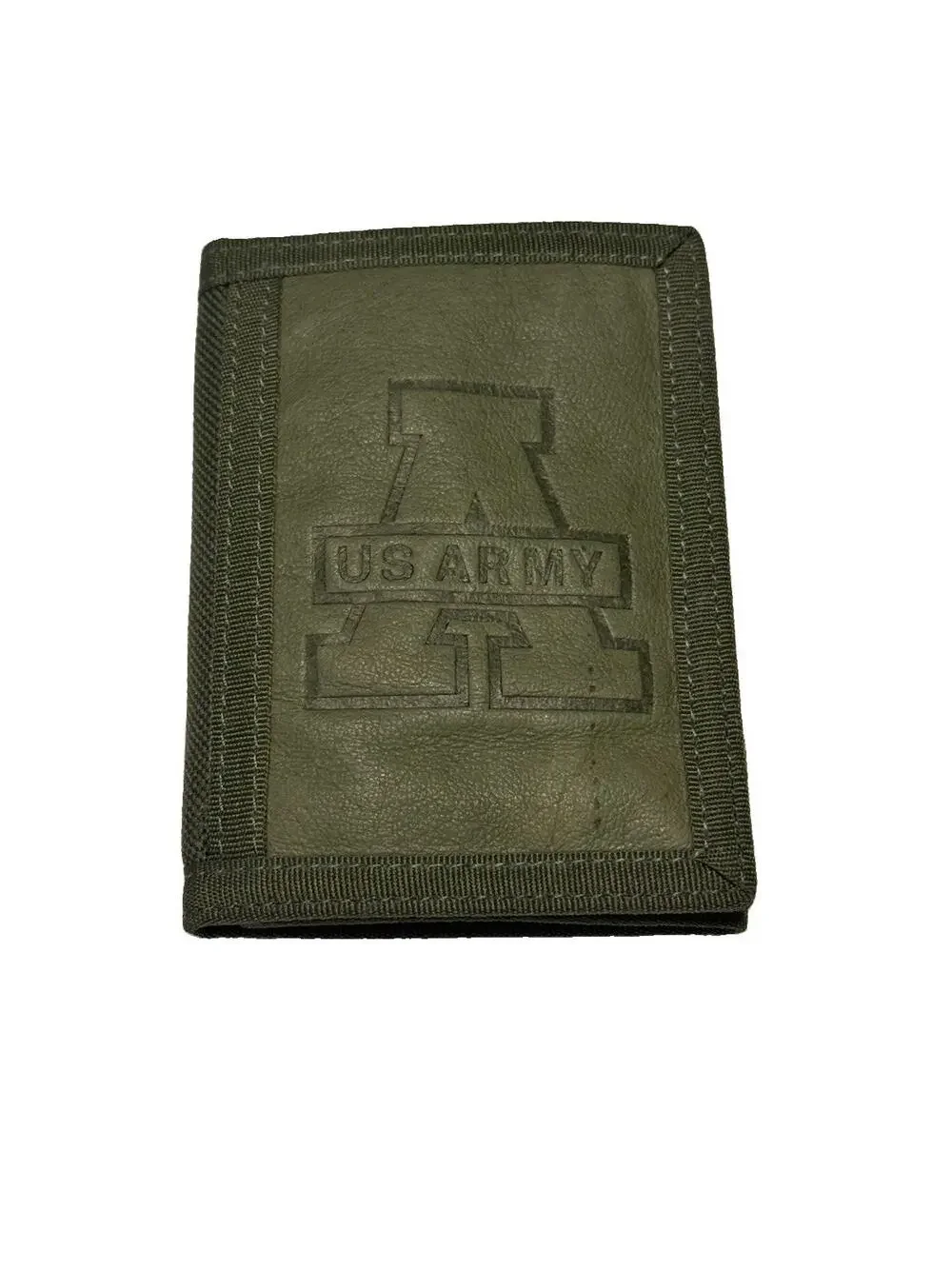 Army Military Nylon Wallet With Leather Front Panel ‎U.S. Army, Trifold NWT